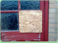 boarded up and repair